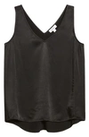 Nordstrom Double V-neck Tank In Black