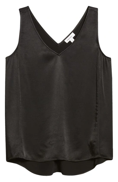 Nordstrom Double V-neck Tank In Black