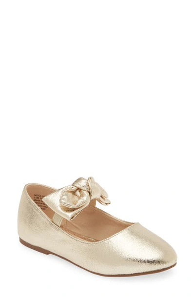 Nordstrom Kids' Clover Mary Jane Flat In Gold Metallic