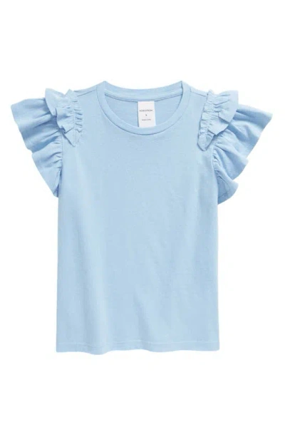 Nordstrom Kids' Flutter Sleeve Cotton T-shirt In Blue