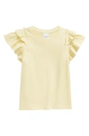 Nordstrom Kids' Flutter Sleeve Cotton T-shirt In Yellow French
