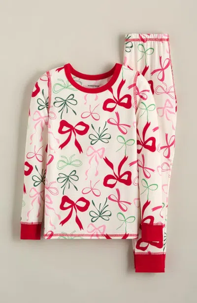 Nordstrom Kids' Print Fitted Two-piece Pajamas In Red