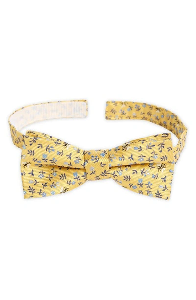 Nordstrom Kids' South Floral Silk Blend Pre-tied Bow Tie In Yellow South Coast Floral
