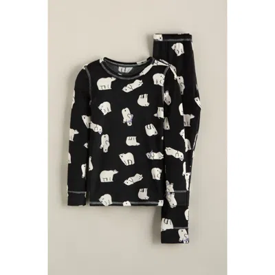 Nordstrom Kids' Tight Fit Fleece Pajama Set In Black