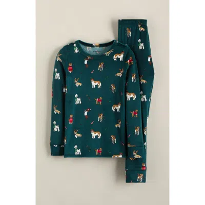 Nordstrom Kids' Tight Fit Fleece Pajama Set In Green