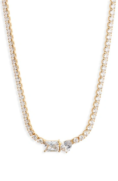Nordstrom Mixed Cubic Zirconia Tennis Necklace In Gold