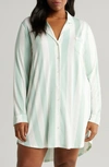 Nordstrom Moonlight Eco Nightshirt In Green Fondant Cabana Stripe