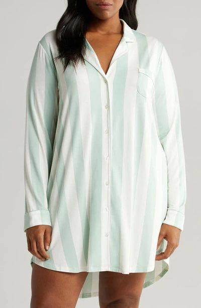 Nordstrom Moonlight Eco Nightshirt In Green Fondant Cabana Stripe