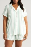 Nordstrom Moonlight Eco Short Pajamas In Green Fondant Cabana Stripe