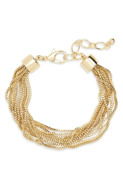 Nordstrom Multistrand Box Chain Bracelet In Gold