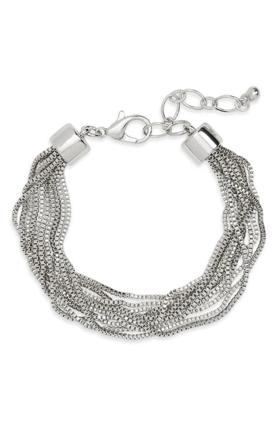 Nordstrom Multistrand Box Chain Bracelet In Rhodium