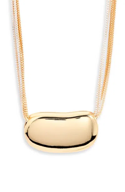 Nordstrom Orb Pendant Layered Chain Necklace In Gold- Silver