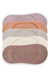 Nordstrom Pillow Sole 5-pack No Show Socks In Purple Peace -tan