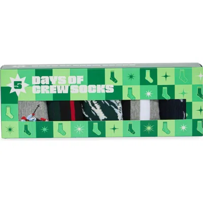 Nordstrom Rack 5-pack Holiday Flat Knit Crew Socks In Multi
