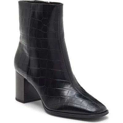 Nordstrom Rack Nadine Croc Embossed Faux Leather Short Boot In Black Croco