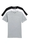 Nordstrom Rack Pack Of 3 Stretch Cotton Trim Fit Crewneck T-shirt In White Multi