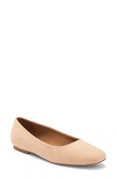 Nordstrom Rack Square Toe Flat In Tan Candy