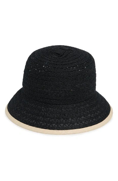 Nordstrom Rack Straw Bucket Hat In Black Combo