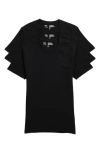 Nordstrom Rack Stretch Cotton Trim Fit V-neck T-shirt In Black