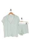 Nordstrom Rack Tranquility Shortie Pajamas In Green Fondant Gingham
