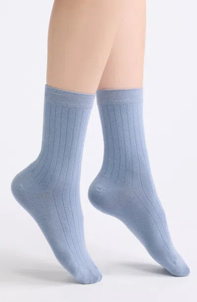 Nordstrom Ribbed Dress Socks In Blue