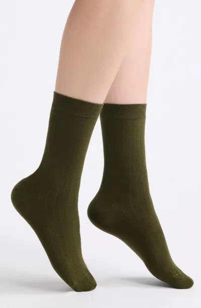 Nordstrom Ribbed Dress Socks In Green