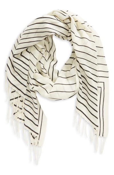 Nordstrom Tissue Print Wool & Cashmere Wrap Scarf In White