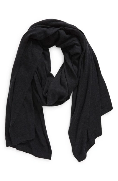 Nordstrom Transitional Knit Travel Wrap In Black Rock Heather