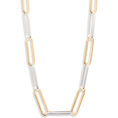 Nordstrom Two-tone Paper Clip Chain Necklace In Gold- Silver