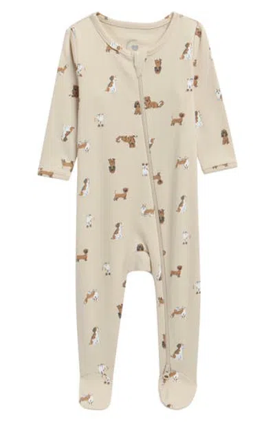 Nordstrom Kids'  Zip Footie Romper In Brown