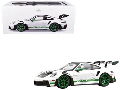 Norev 2022 Porsche 911 Gt3 Rs With Weissach Pack "tribute To Carrera Rs" White With Carbon Hood And Top An