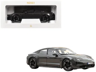 Norev 2024 Porsche Taycan Turbo S Slate Gray Neo 1/18 Diecast Model Car By