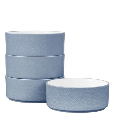 Noritake Colortex Stone Stax Cereal Bowls, Set Of 4 In Blue