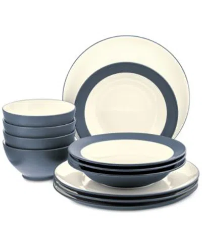 Noritake Colorwave 12 Piece Dinnerware Sets Exclusively At Macys In Slate