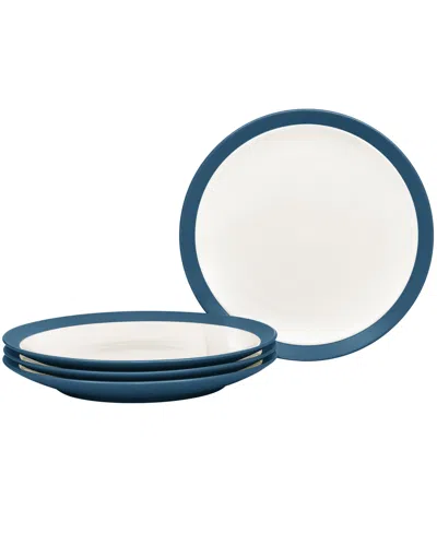 Noritake Colorwave Curve Set Of 4 Salad Plates, 8-1/2" In Blue