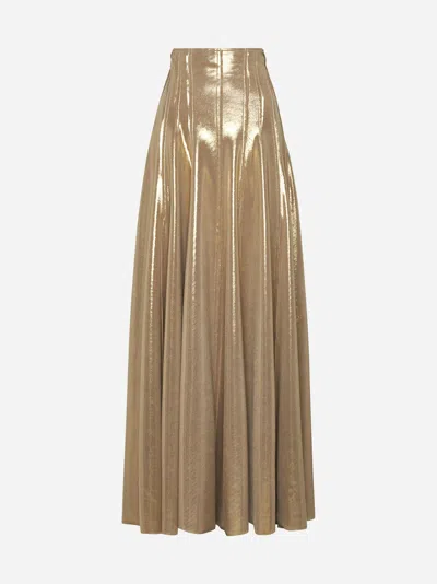Norma Kamali Long Grace Skirt In Gold