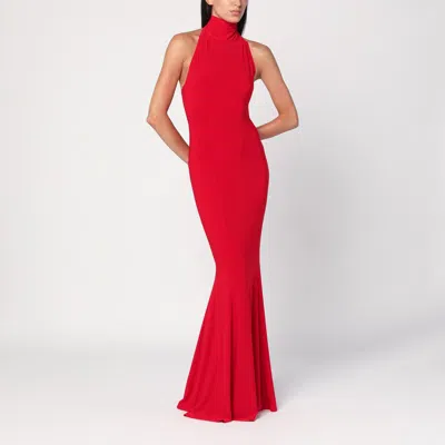Norma Kamali Red Turtleneck Mermaid Dress