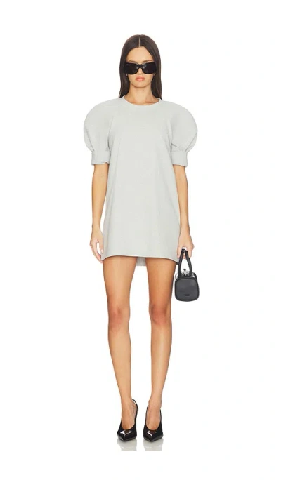 Norma Kamali Short Sleeve Bomber 1980s Mini Dress In Light Heather Grey