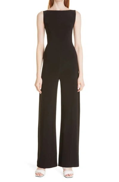 Norma Kamali Sleeveless X Straight Leg Jumpsuit In Black