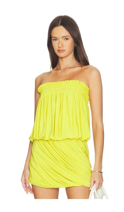Norma Kamali Strapless Peasant Bodysuit In Serene Yellow