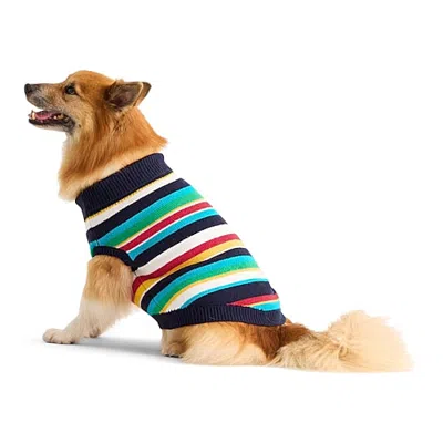 North Pole Trading Co . Dog Striped Sweater In Blue