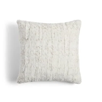 North Pole Trading Co . Snow Leopard Faux Fur 22x22 Square Throw Pillow In Beige