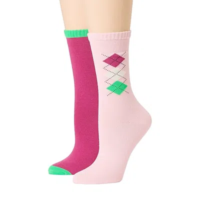 North Pole Trading Co . Womens 2 Pair Crew Socks In Pink