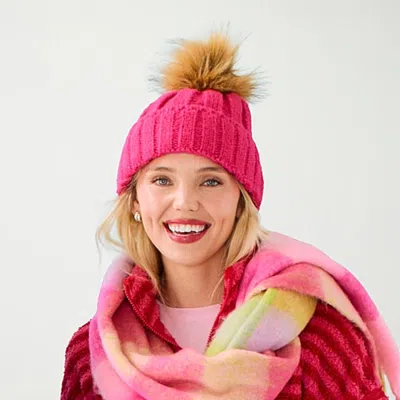 North Pole Trading Co . Womens Confetti Beanie In Pink
