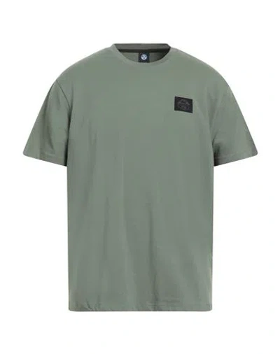 North Sails Man T-shirt Military Green Size L Cotton, Elastane