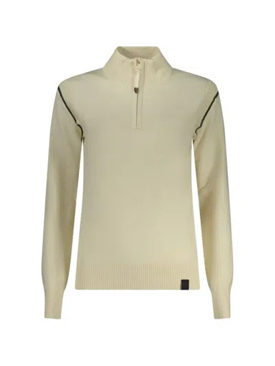 North Sails Piped Zip-up Sweater In Neutral