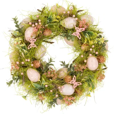 Northlight Easter Eggs With Butterflies Small Artificial Spring Wreath In Multi