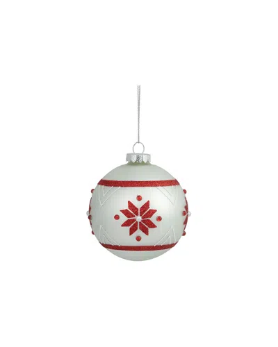 Northlight Glittered Snowflake Glass Christmas Ball Ornament In Multi