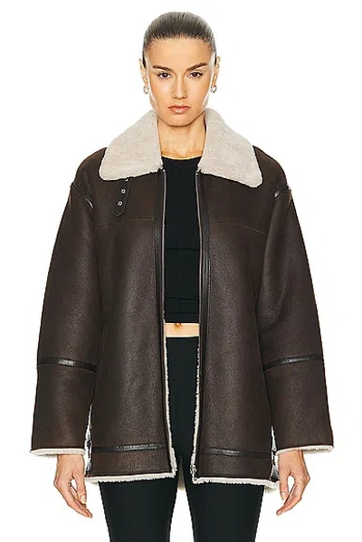 Nour Hammour Horizon Jacket In Chocolat Fondant & Cream