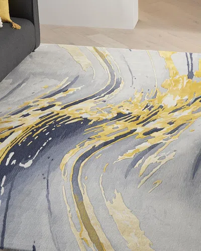 Nourison Abstract Gold Hand-tufted Rug, 10' X 14'